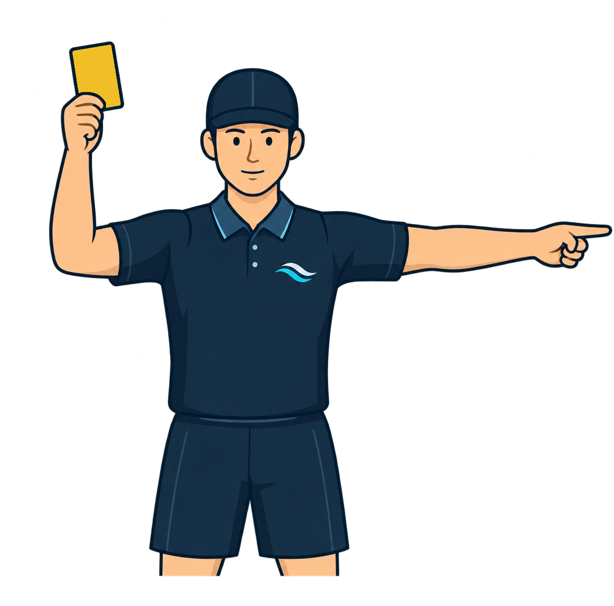 Referee showing a yellow card
