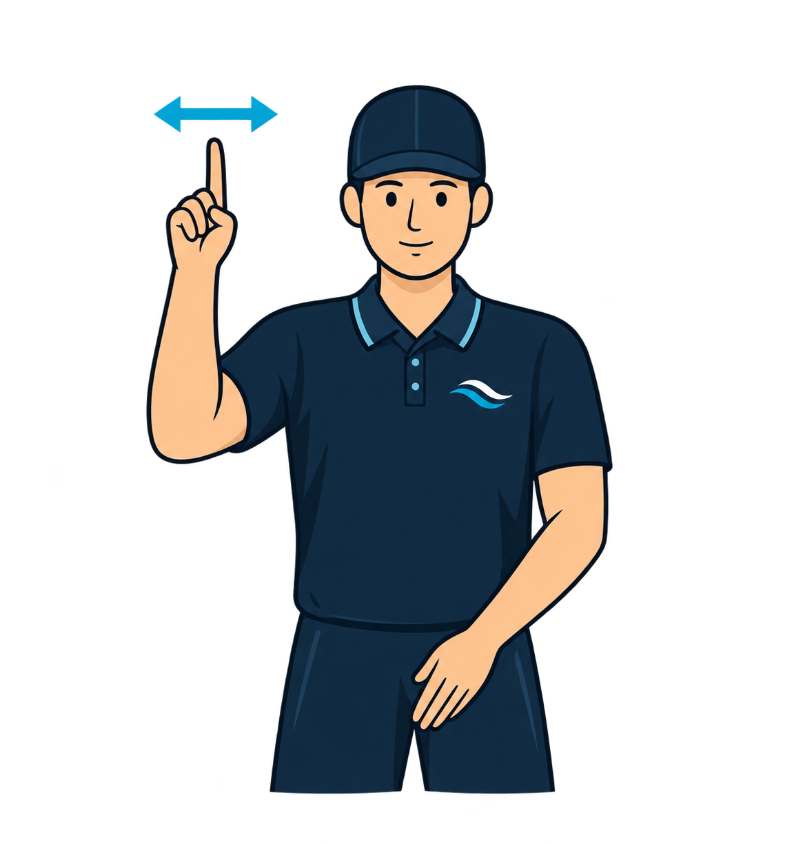 An index finger is waved from side to side.